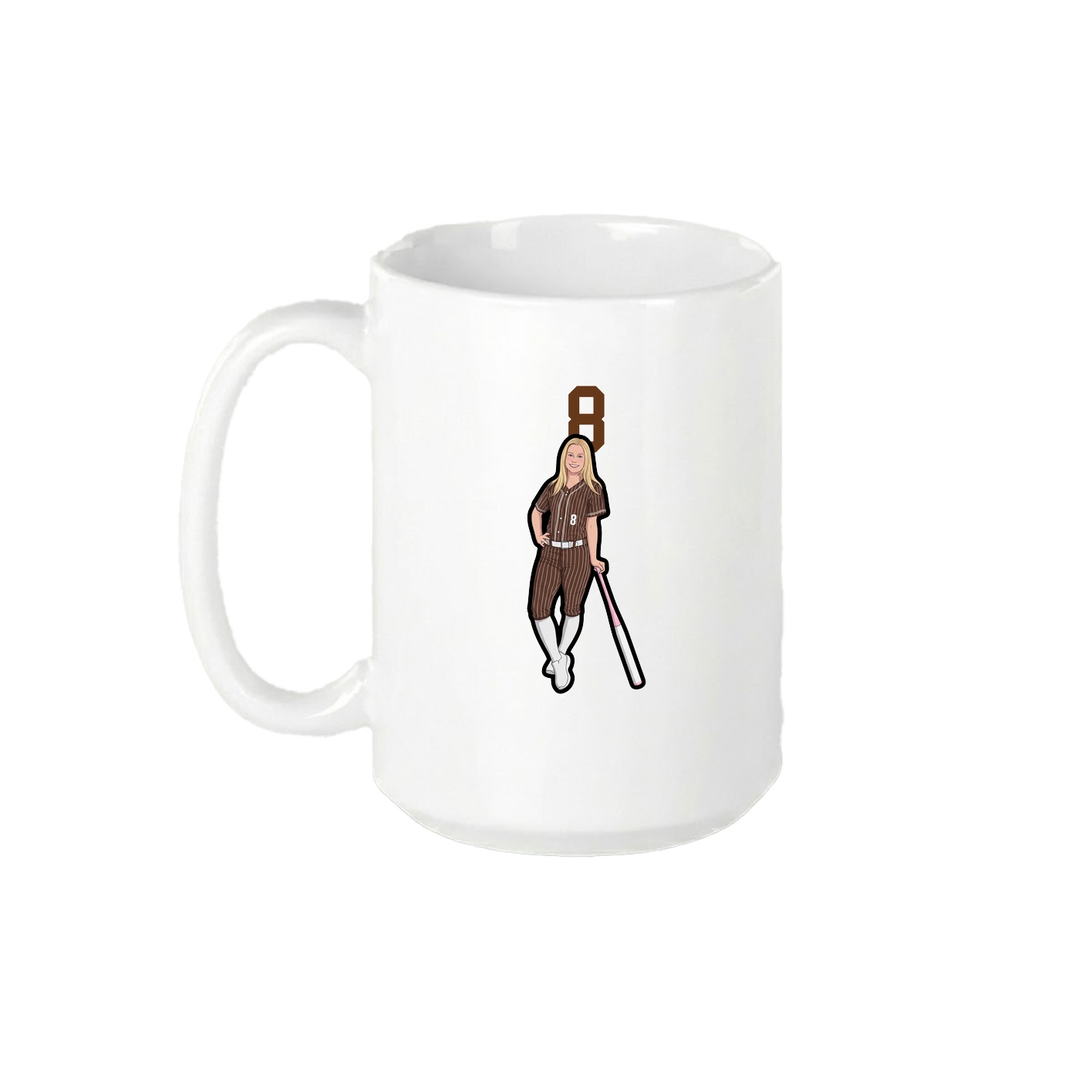 15oz Coffee Mug — Number Top in White