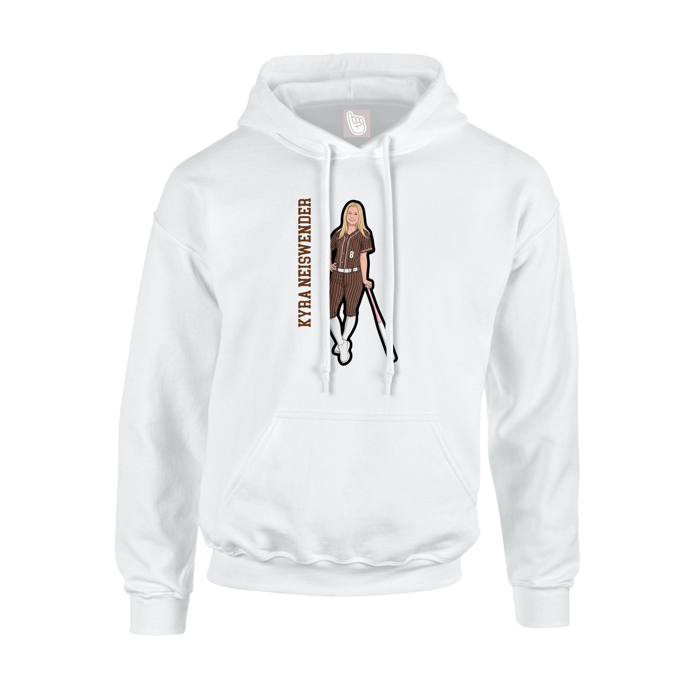 Hoodie — Name Vertical in White