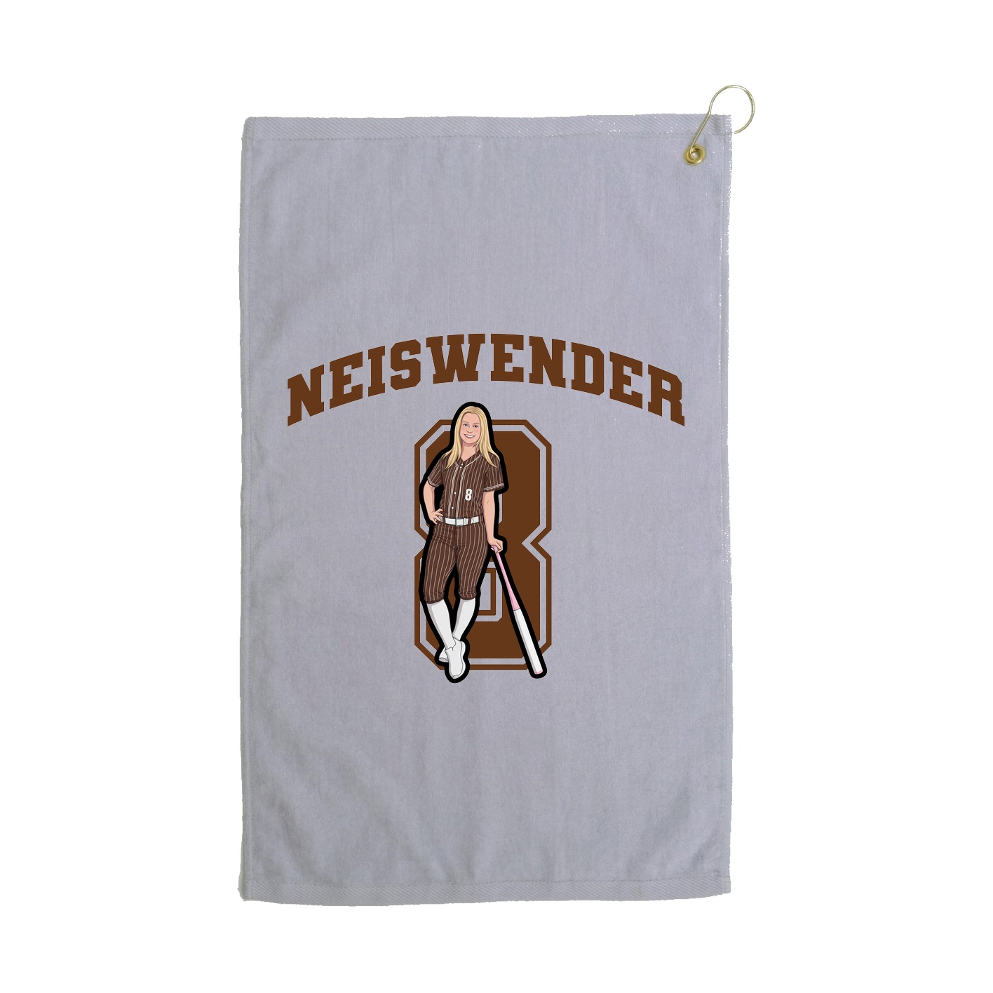 Golf Towel — Number in Grey