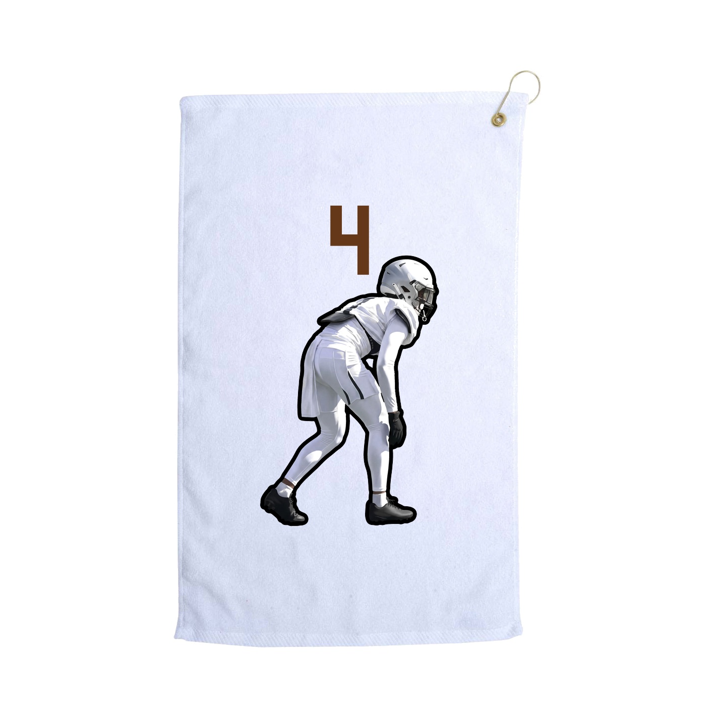 Golf Towel — Number Top in White