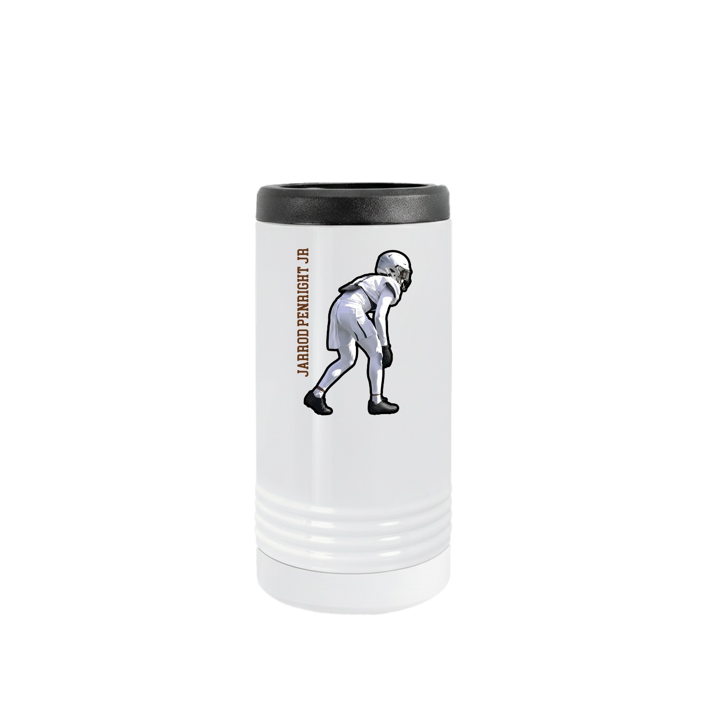 Slim Beverage Holder — Name Vertical in White