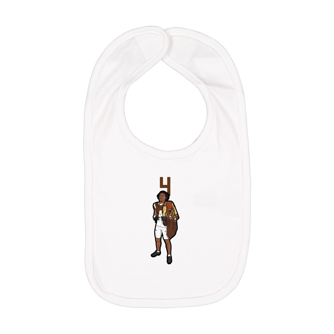 Infant Bib — Number Top in White