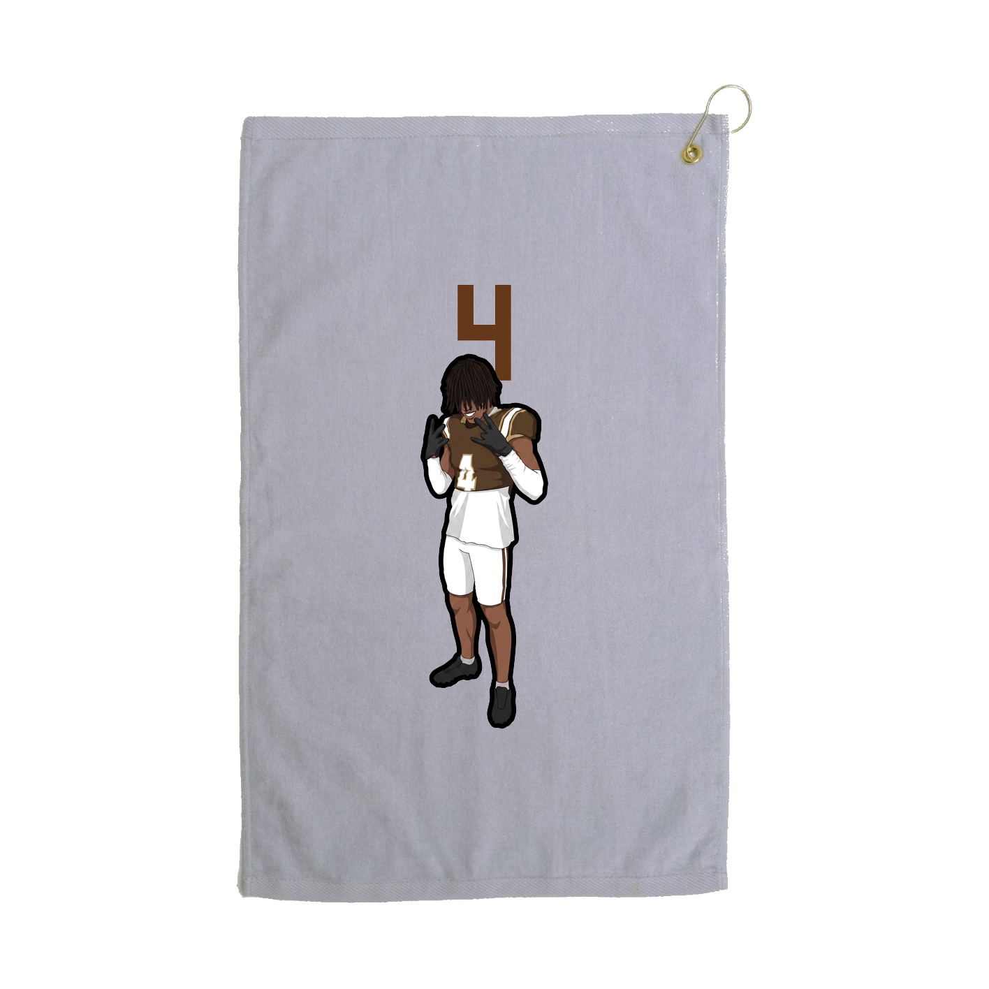 Golf Towel — Number Top in Grey