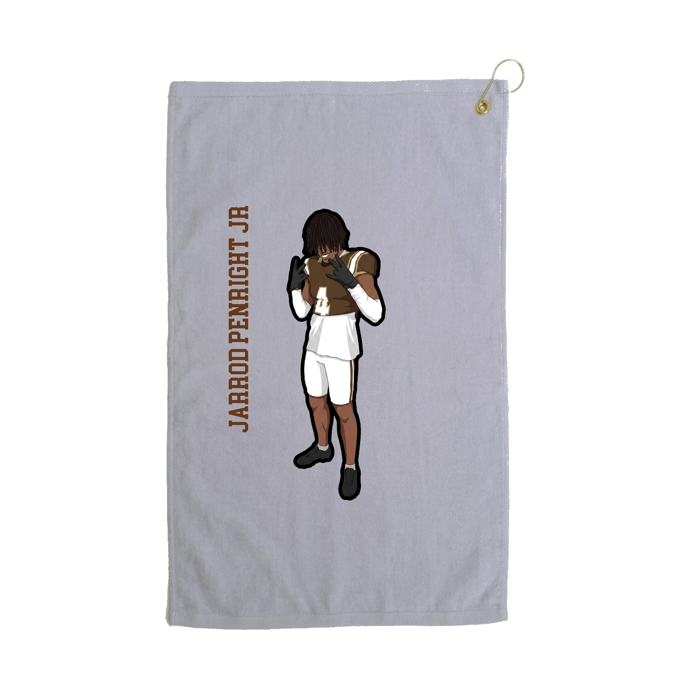 Golf Towel — Name Vertical in Grey
