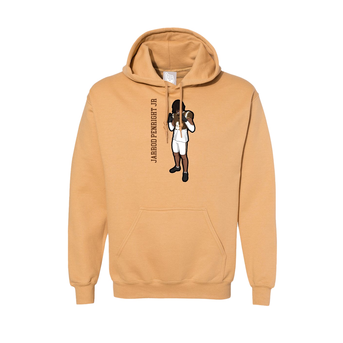 Hoodie — Name Vertical in Vegas Gold