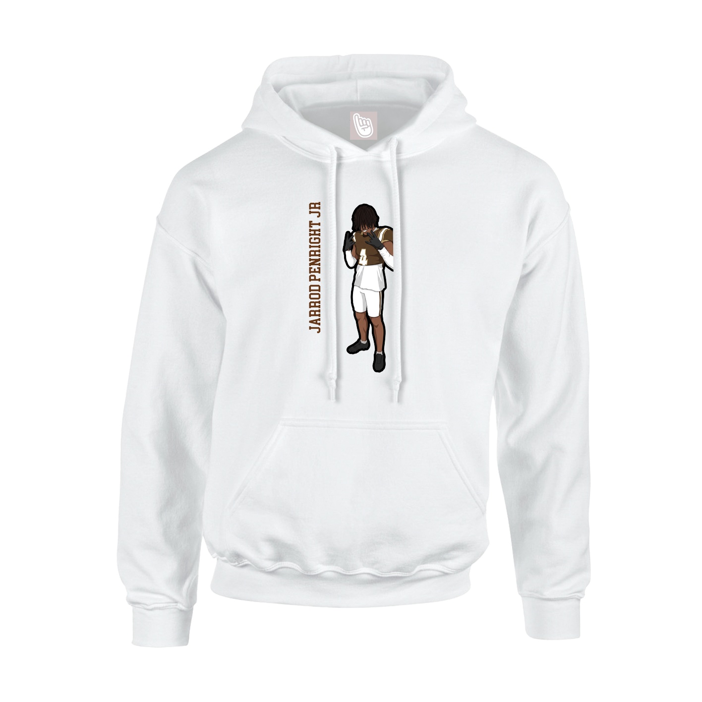Youth Hoodie — Name Vertical in White