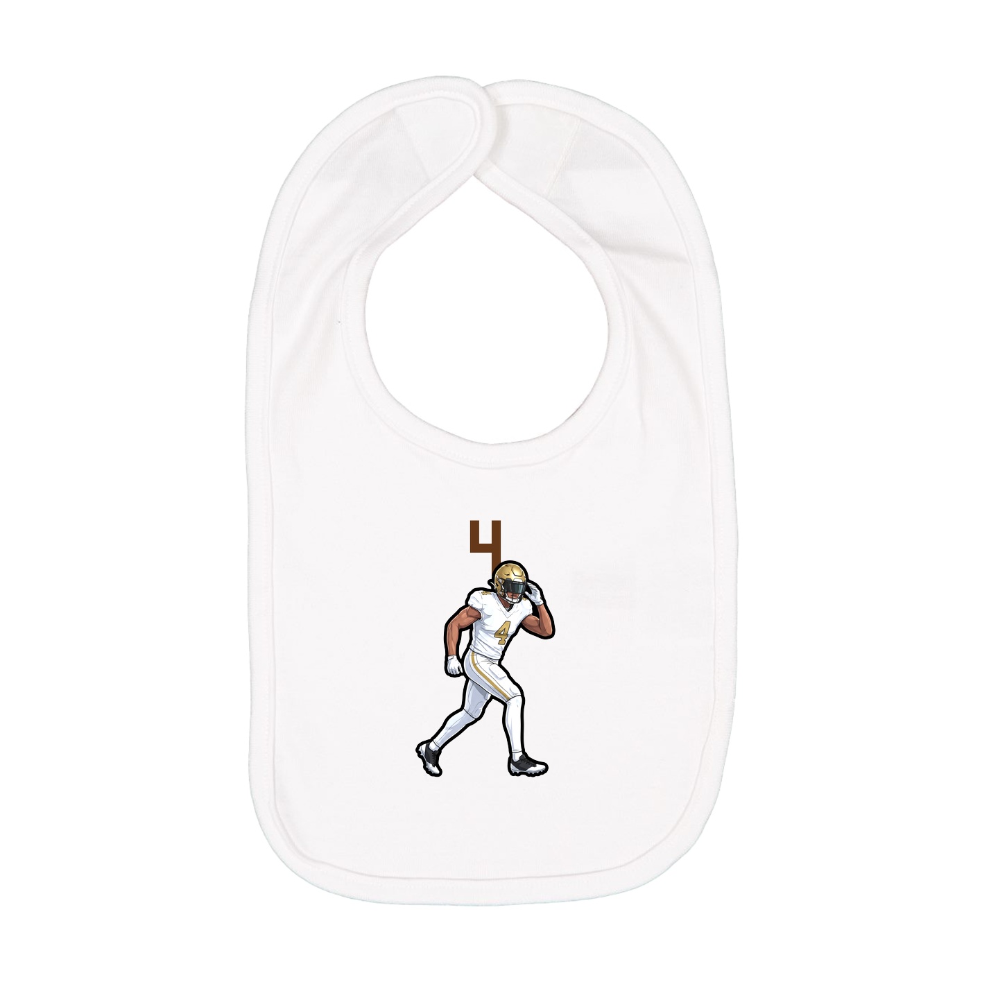 Infant Bib — Number Top in White