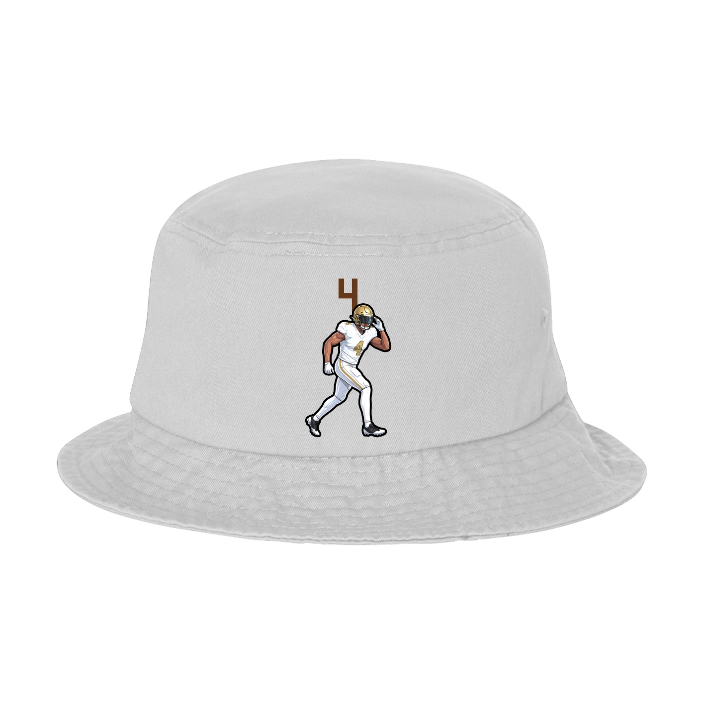 Bucket Cap — Number Top in White