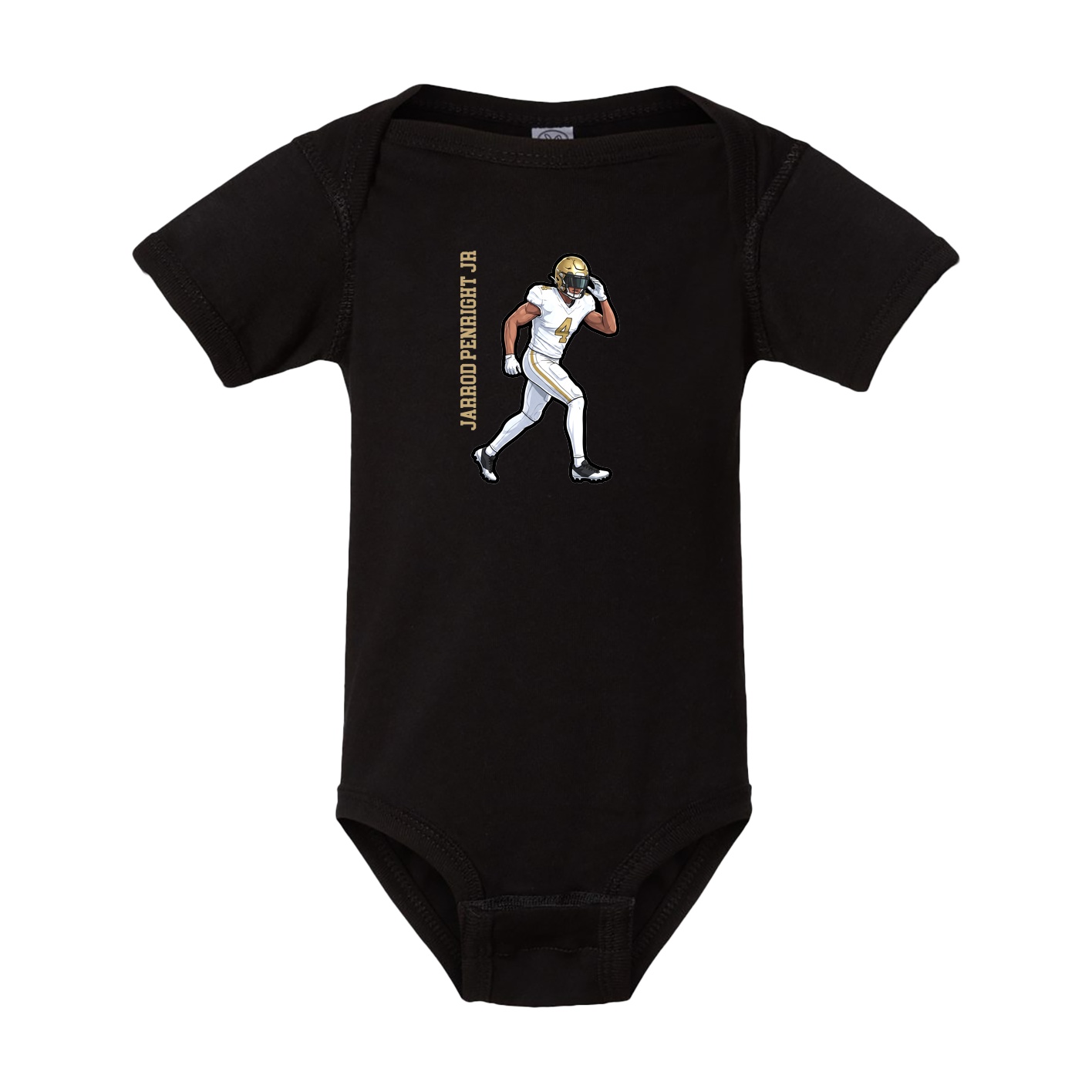 Baby Onesie — Name Vertical in Black