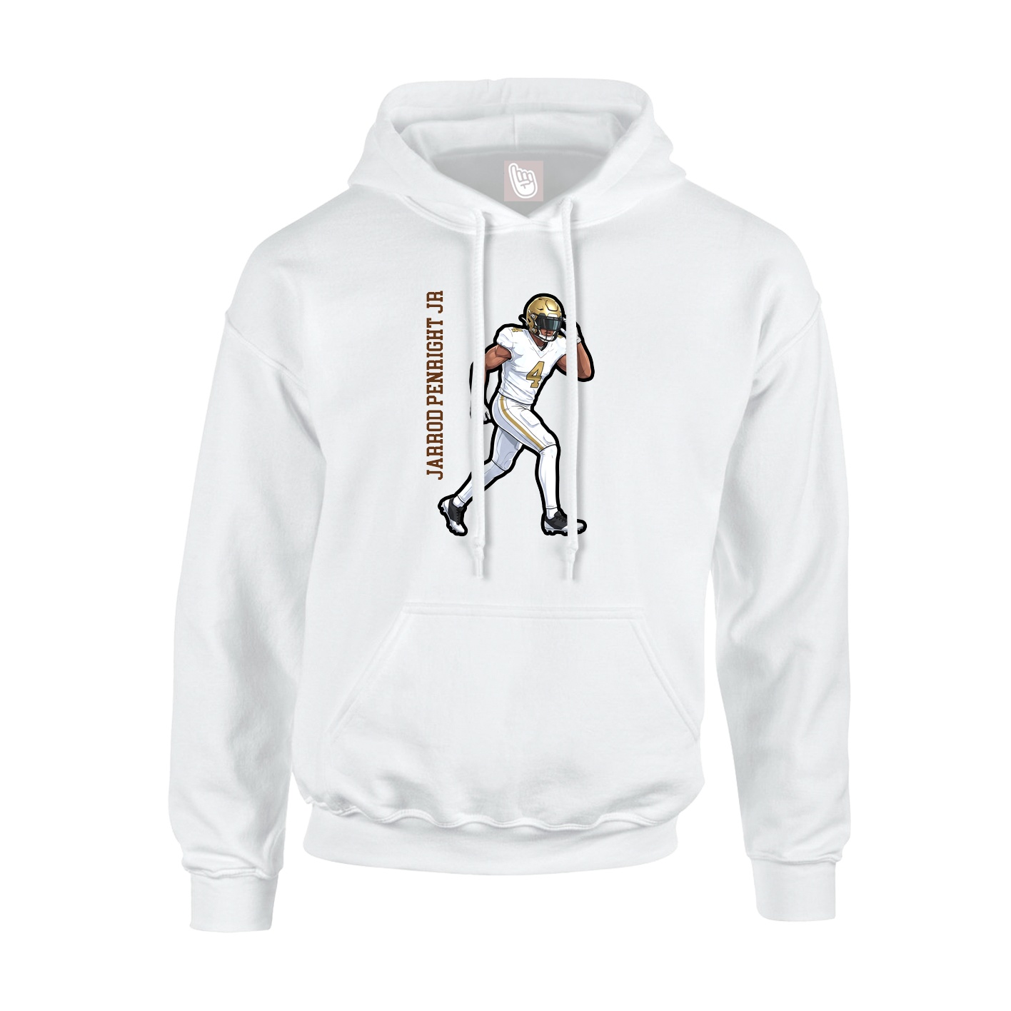 Youth Hoodie — Name Vertical in White