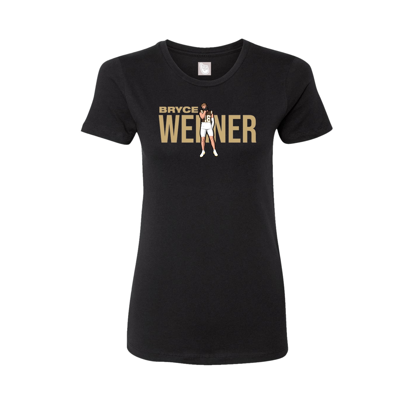 Fitted Women's Tee — Player Name in Black