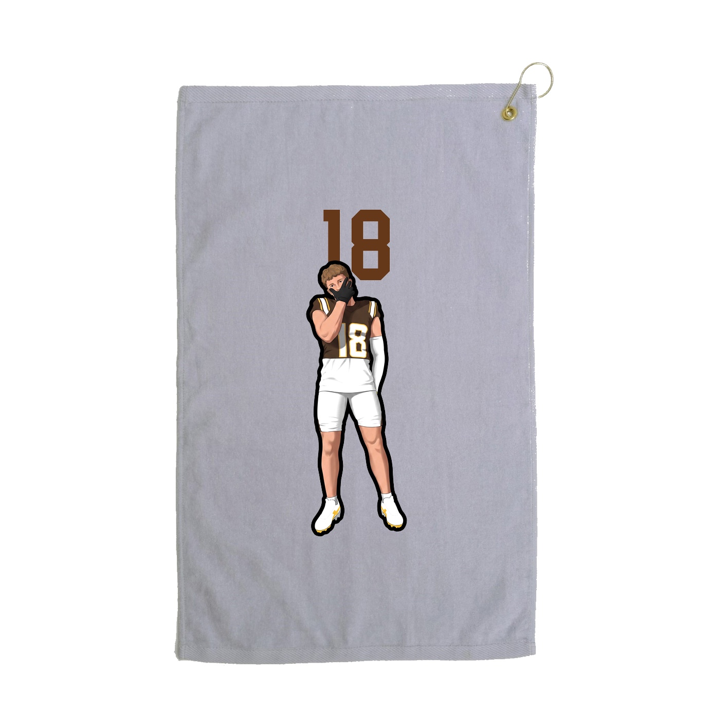 Golf Towel — Number Top in Grey