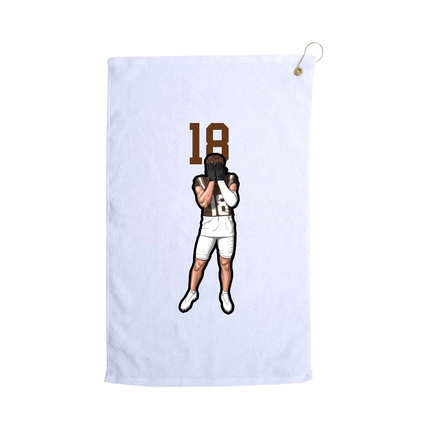 Golf Towel — Number Top in White