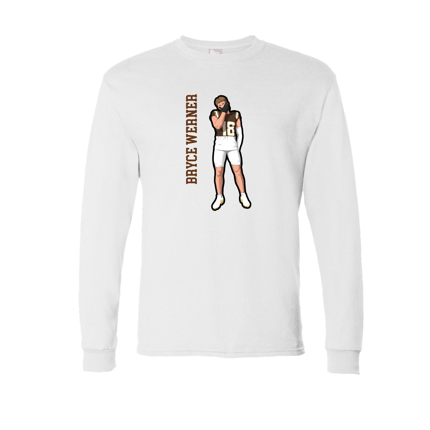 Long Sleeve Tee — Name Vertical in White
