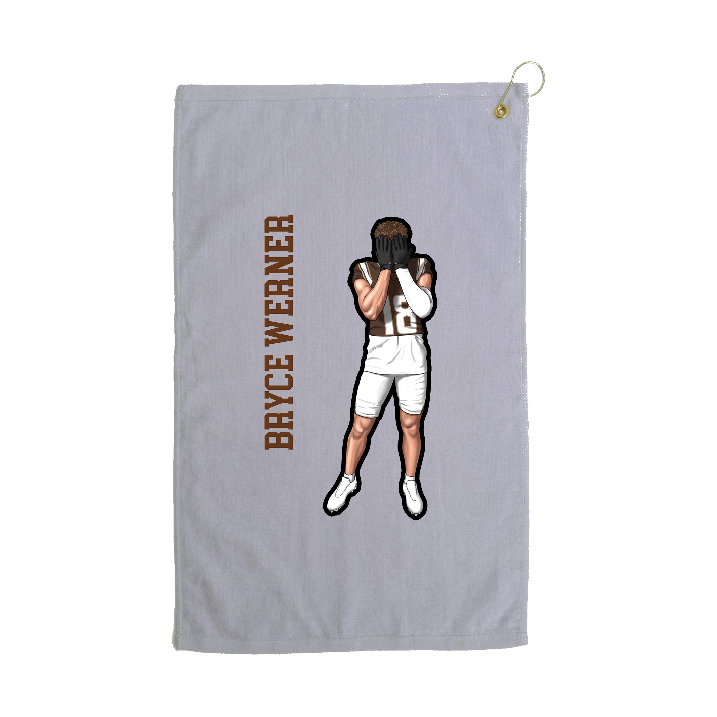 Golf Towel — Name Vertical in Grey