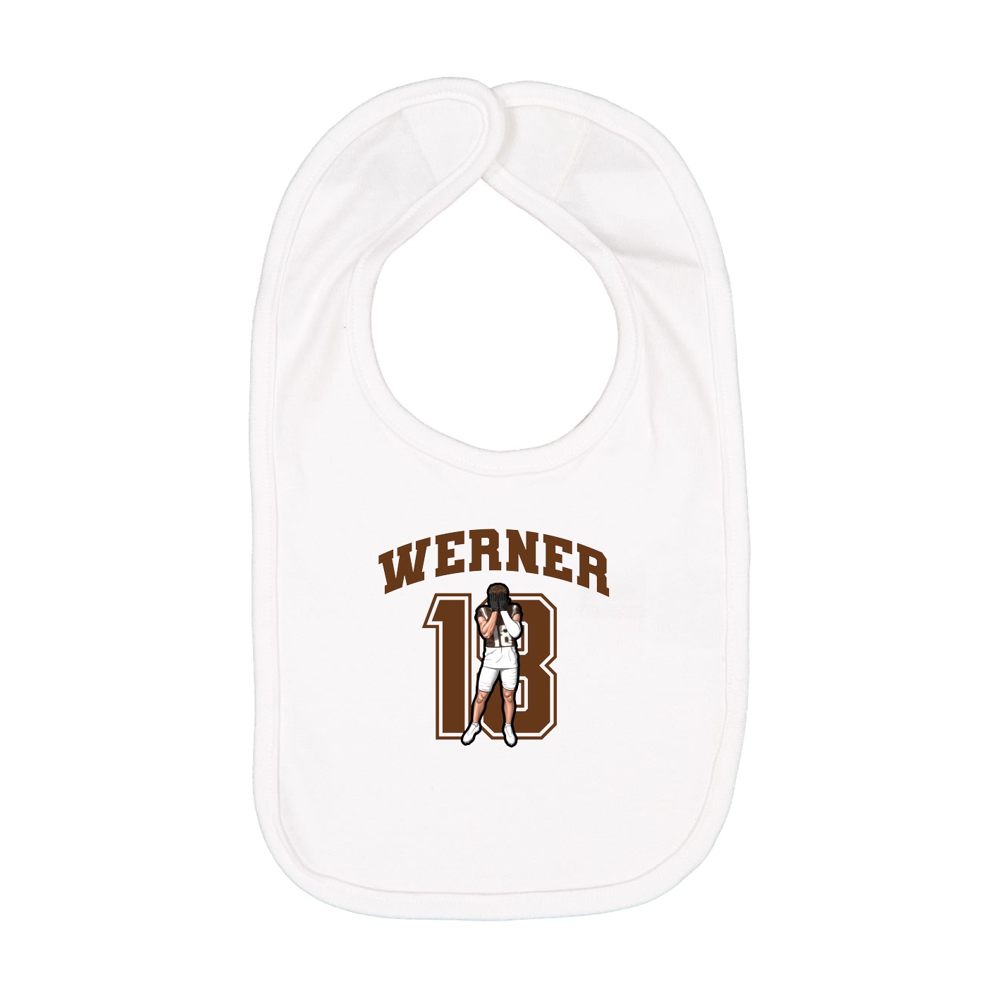 Infant Bib — Number in White