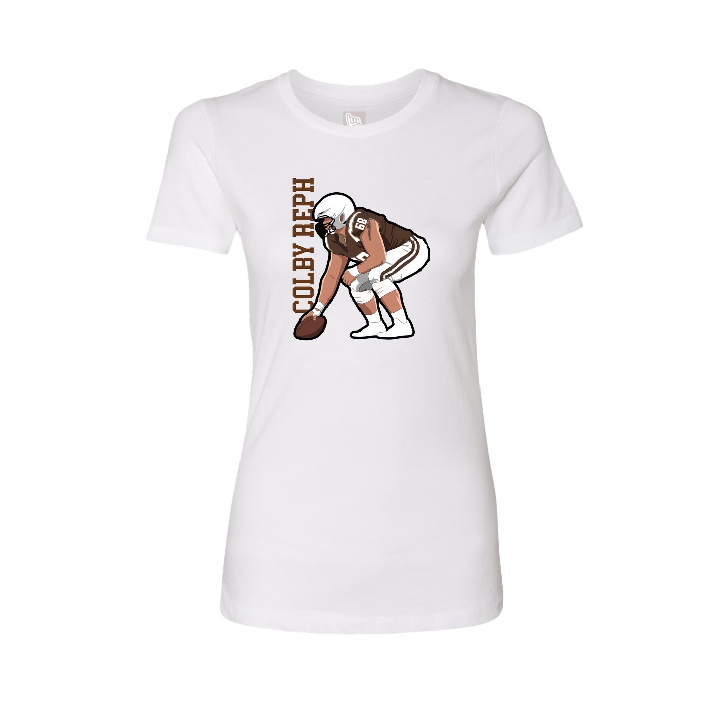 Fitted Women's Tee — Name Vertical in White