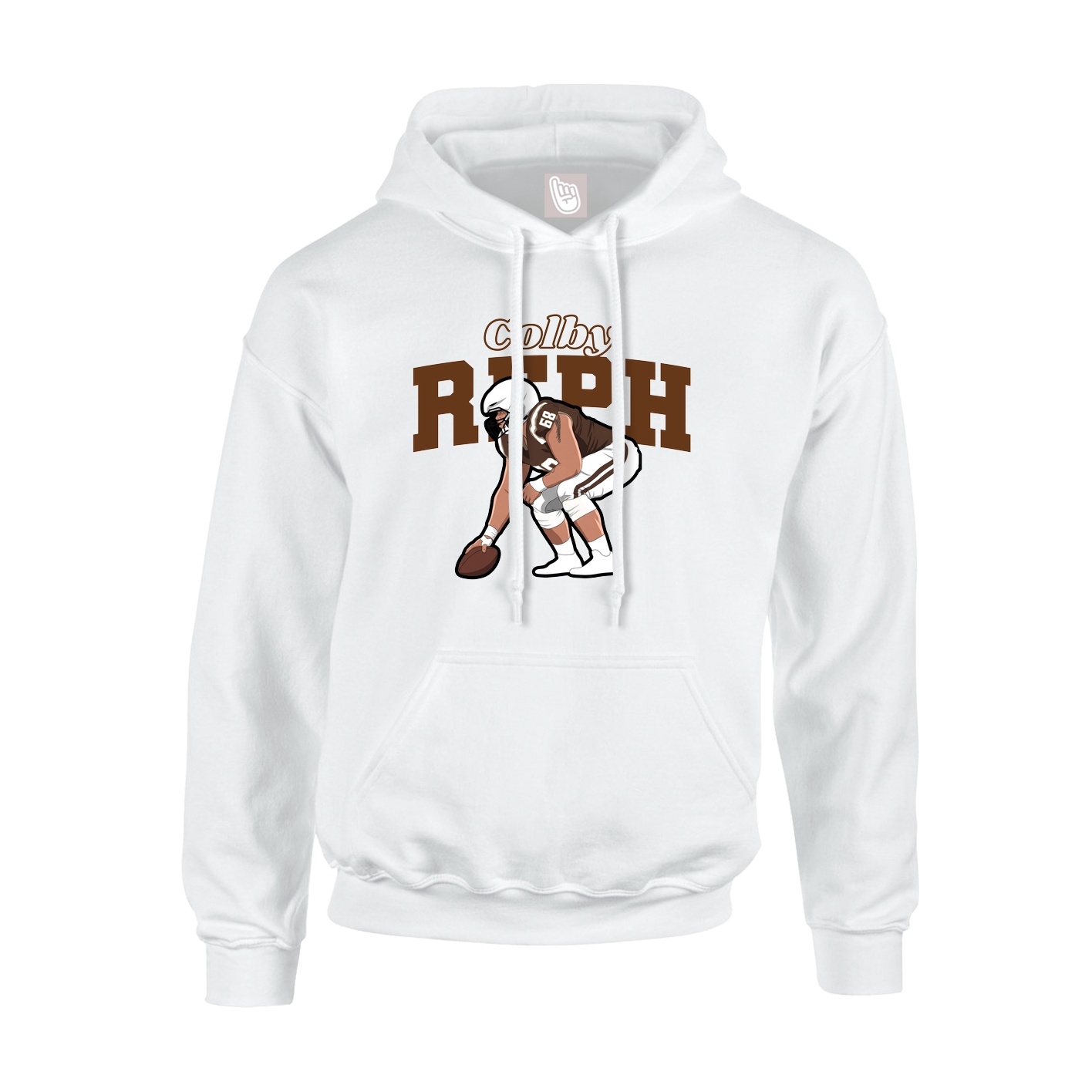 Youth Hoodie — Name Arch in White