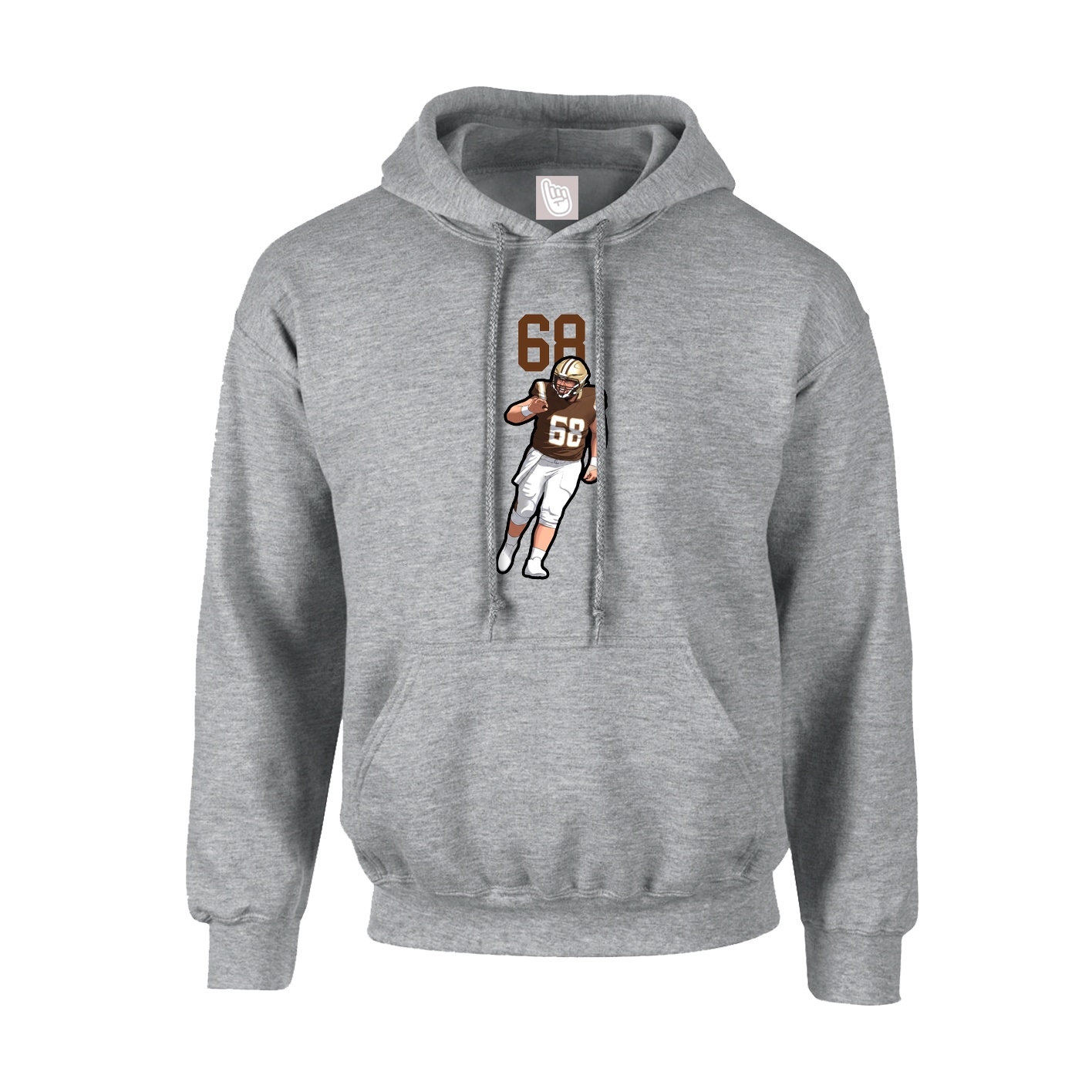 Hoodie — Number Top in Grey