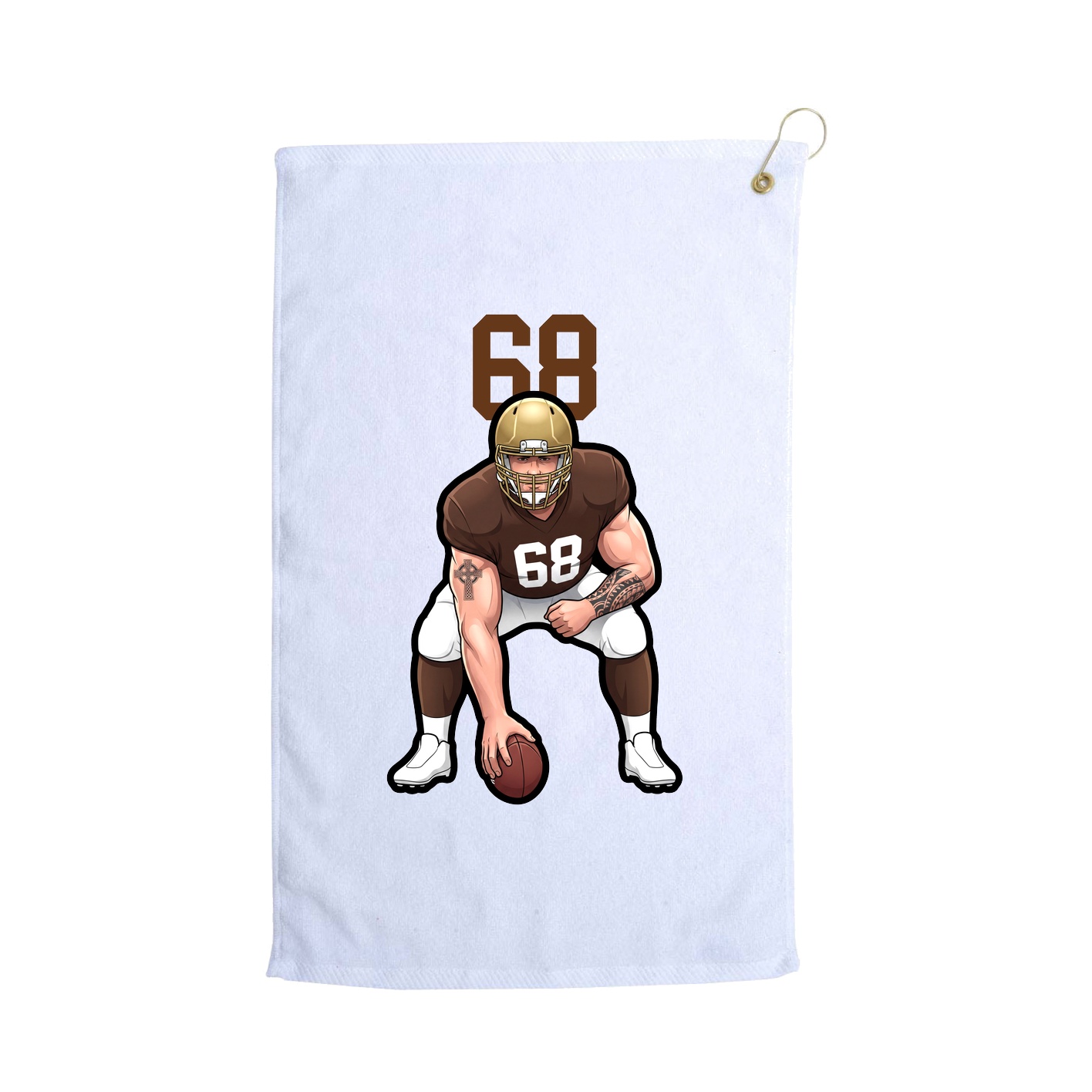 Golf Towel — Number Top in White
