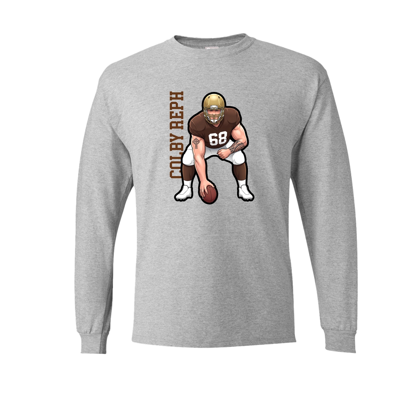 Long Sleeve Tee — Name Vertical in Grey