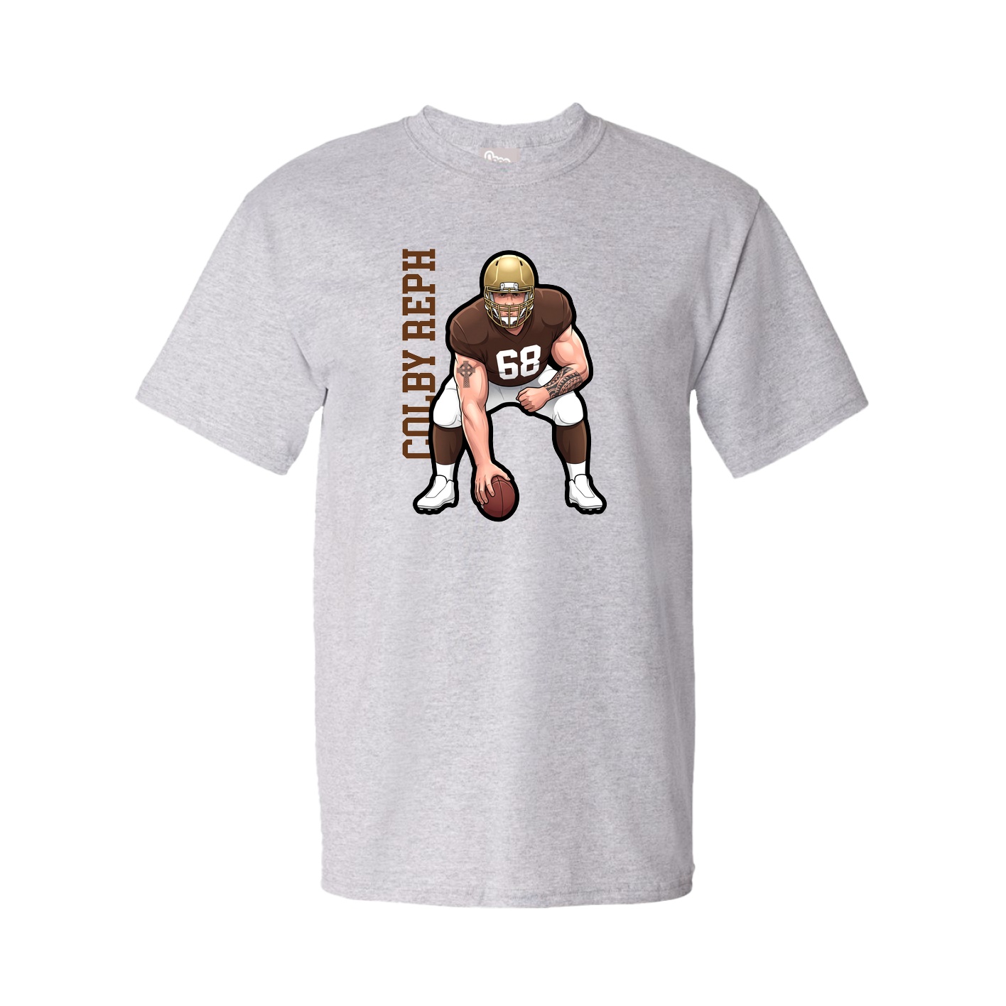 Youth Tee — Name Vertical in Grey