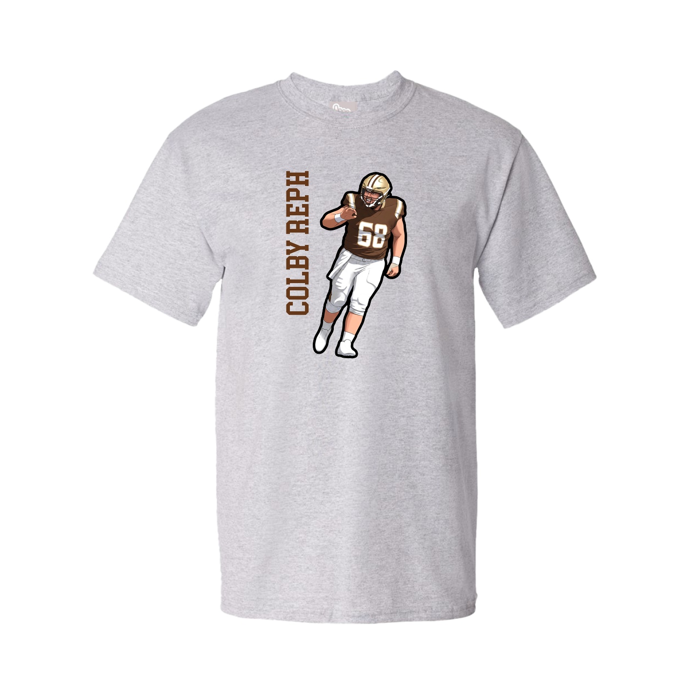 Youth Tee — Name Vertical in Grey