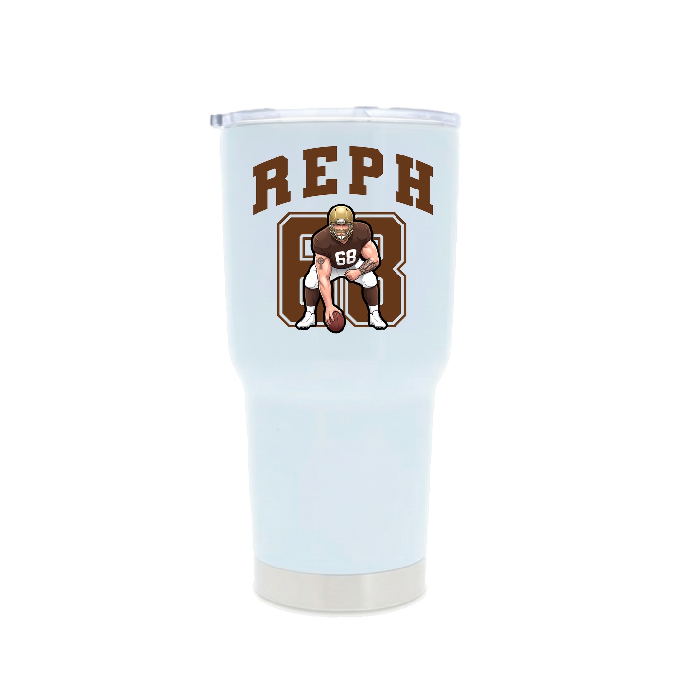 30oz Stainless Steel Tumbler — Number in White
