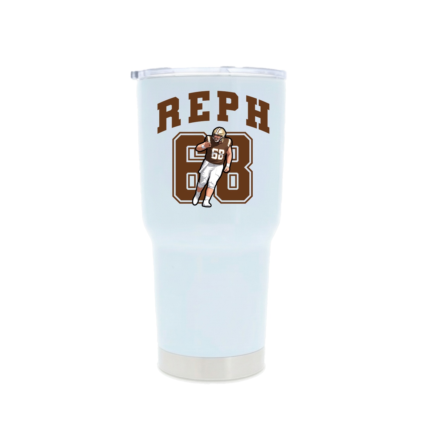 30oz Stainless Steel Tumbler — Number in White