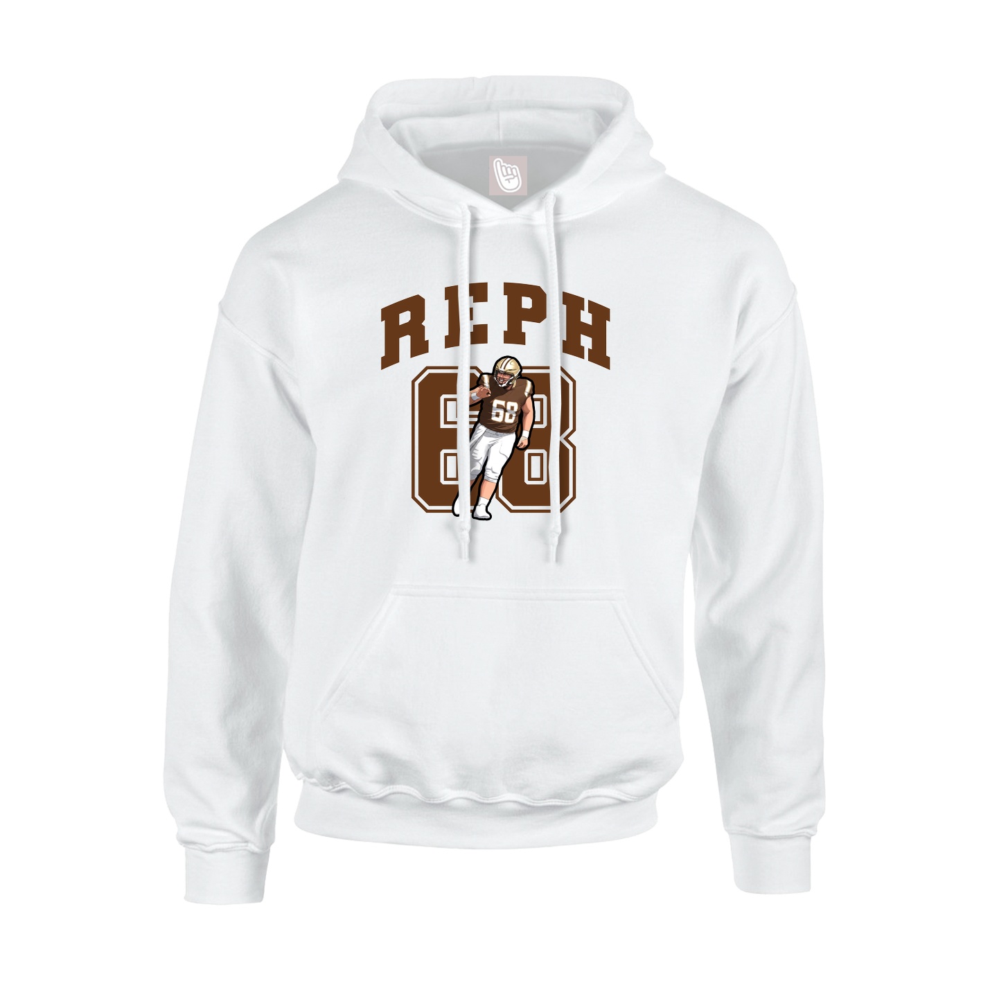 Youth Hoodie — Number in White