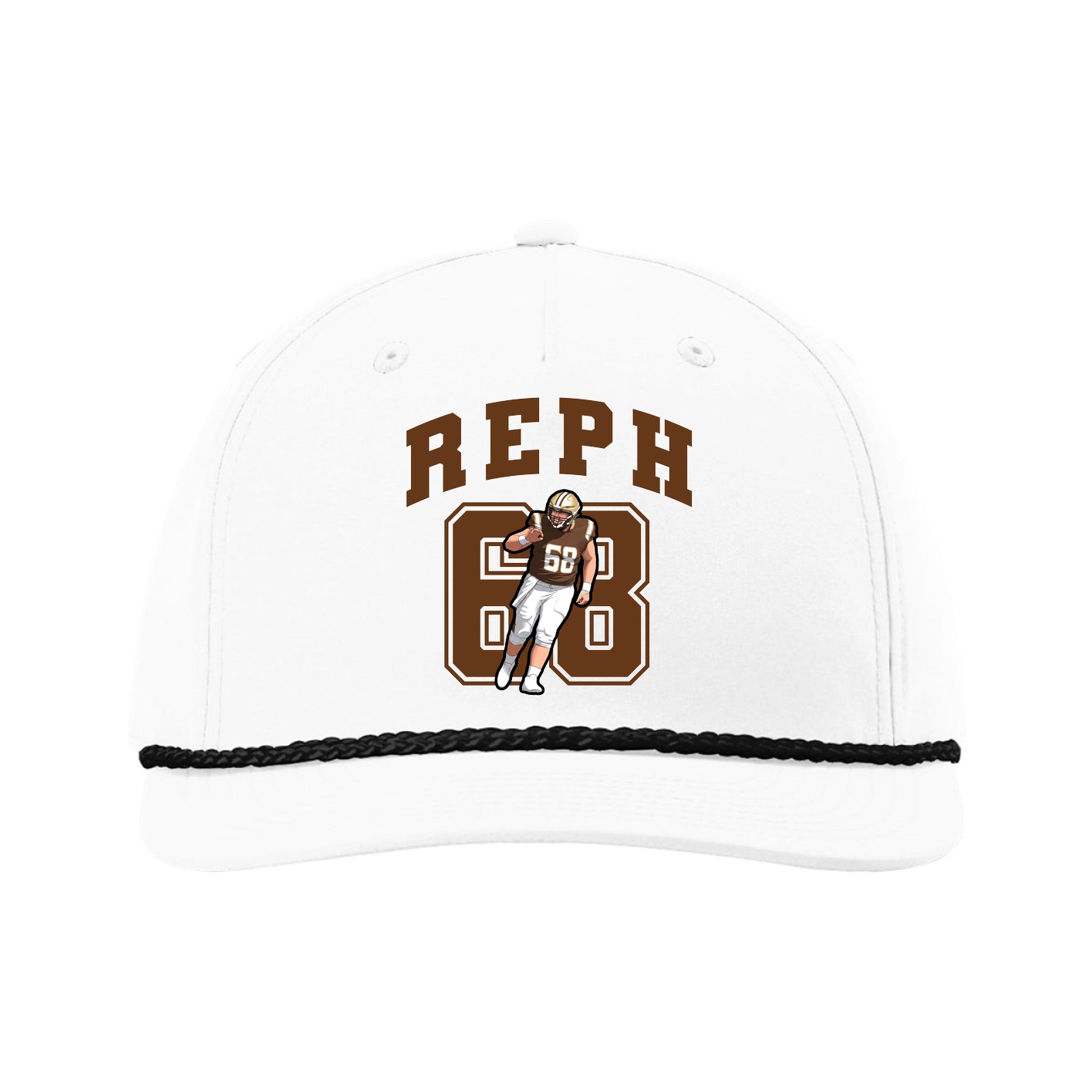 Five-Panel Classic Rope Cap — Number in White