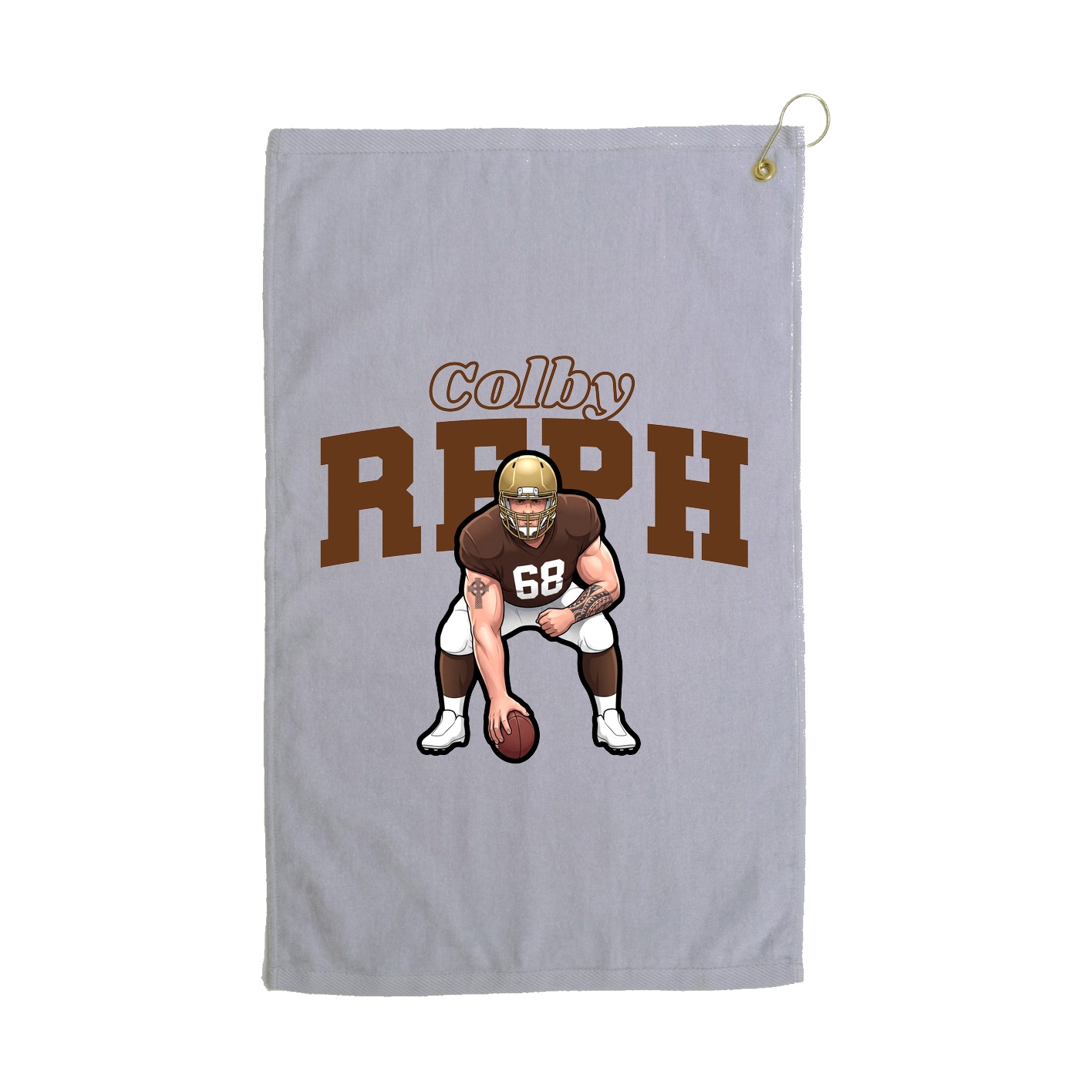 Golf Towel — Name Arch in Grey