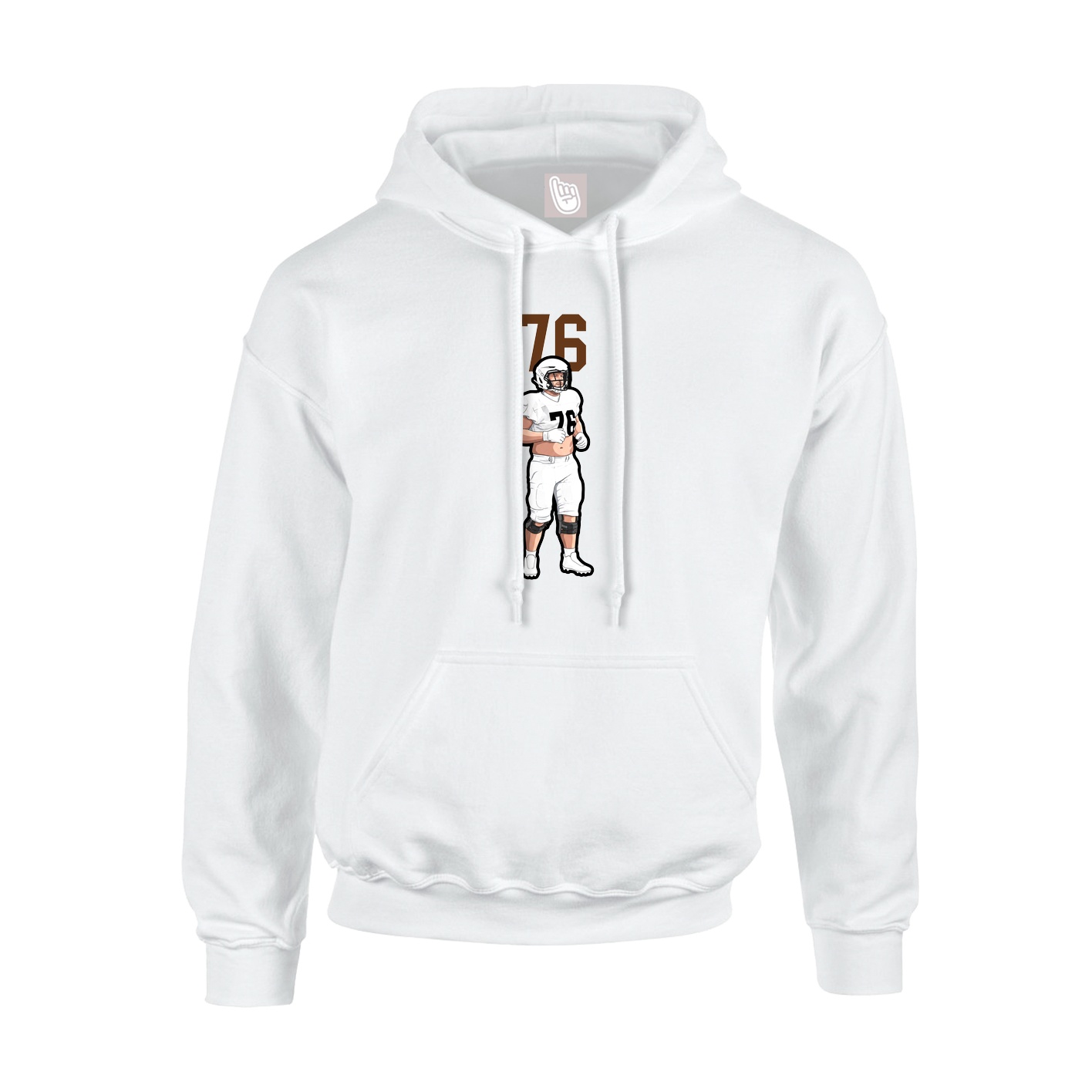 Youth Hoodie — Number Top in White