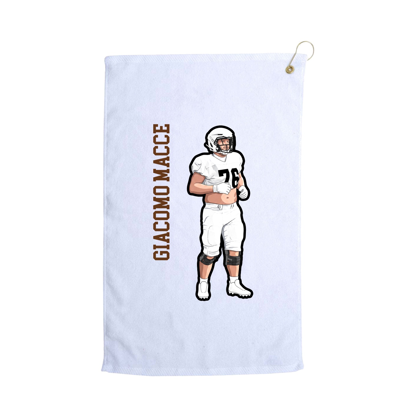 Golf Towel — Name Vertical in White