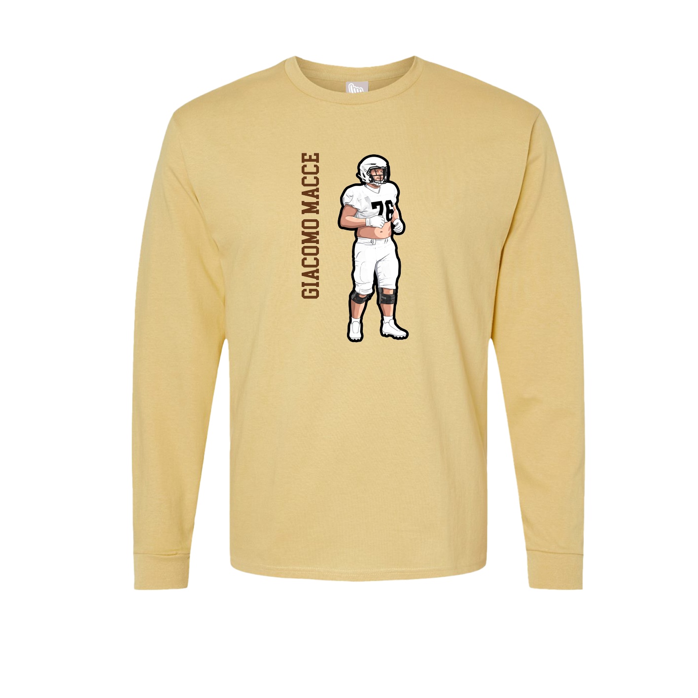 Long Sleeve Tee — Name Vertical in Vegas Gold