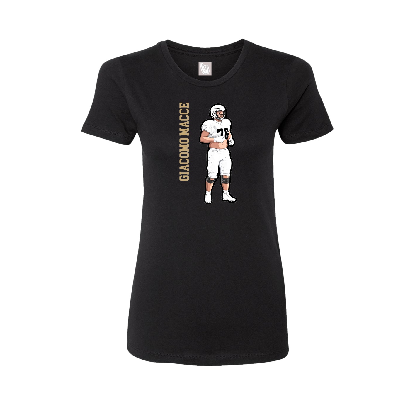 Fitted Women's Tee — Name Vertical in Black