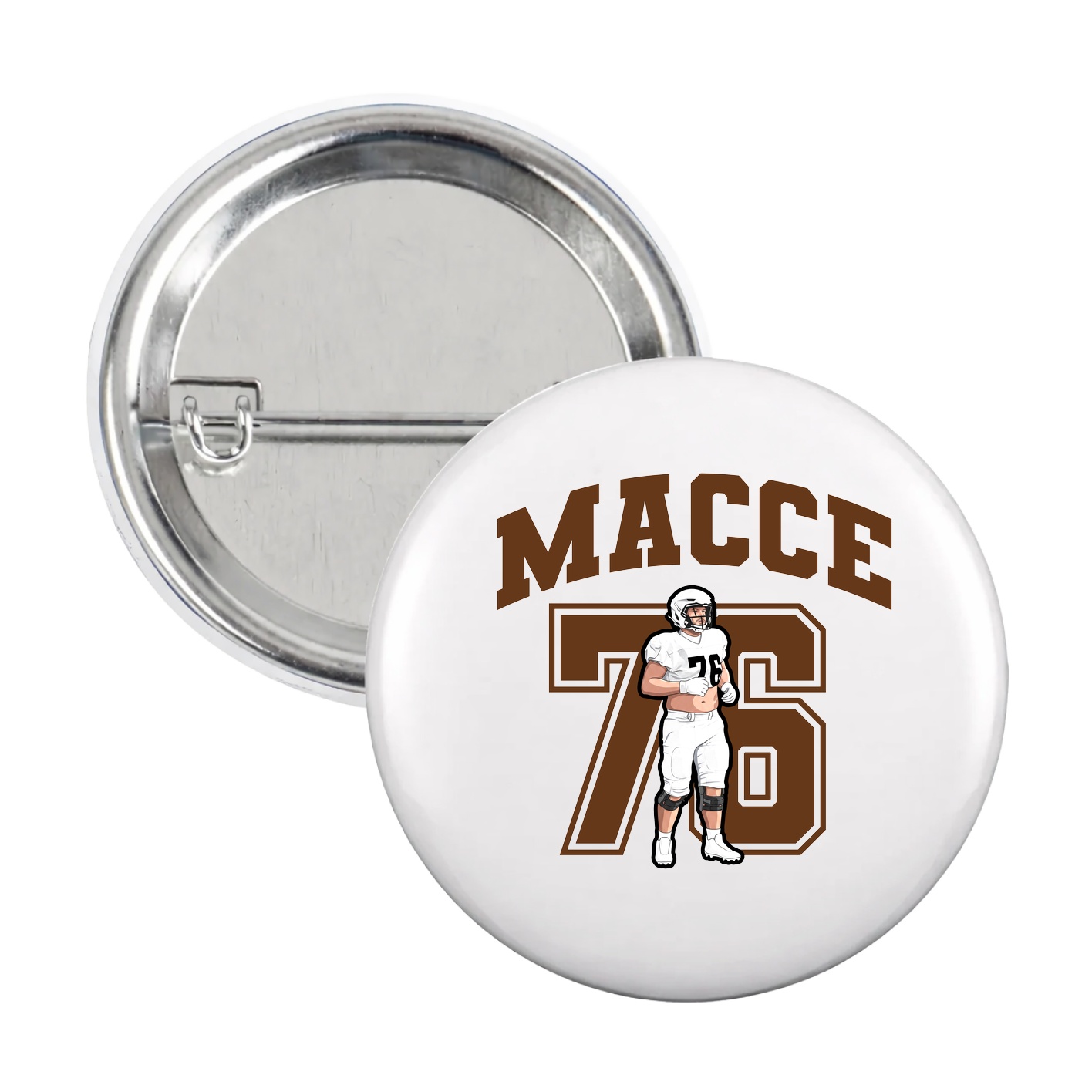 Game Day Button — Number in White
