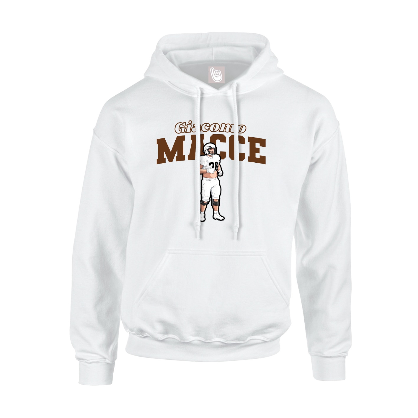 Youth Hoodie — Name Arch in White