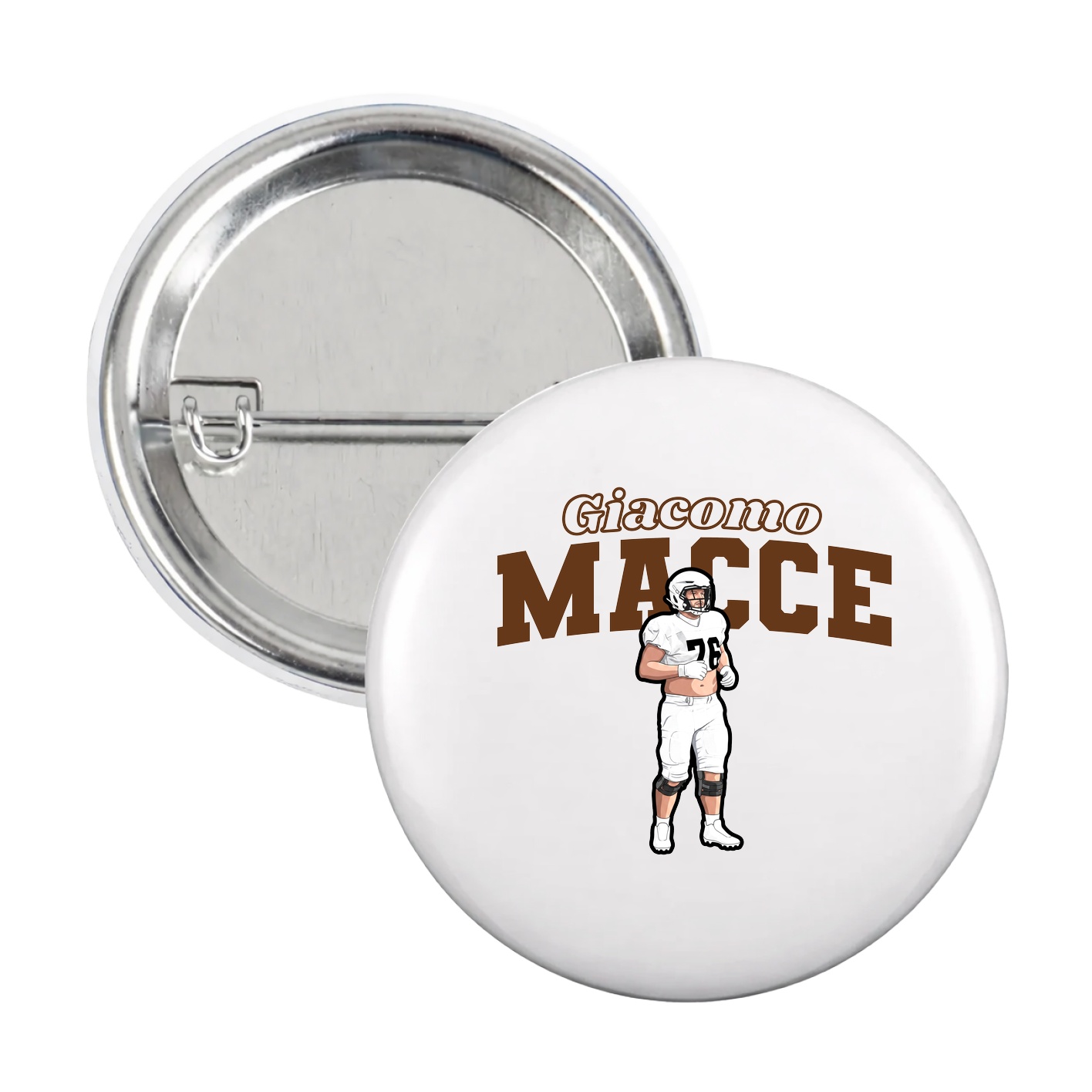 Game Day Button — Name Arch in White