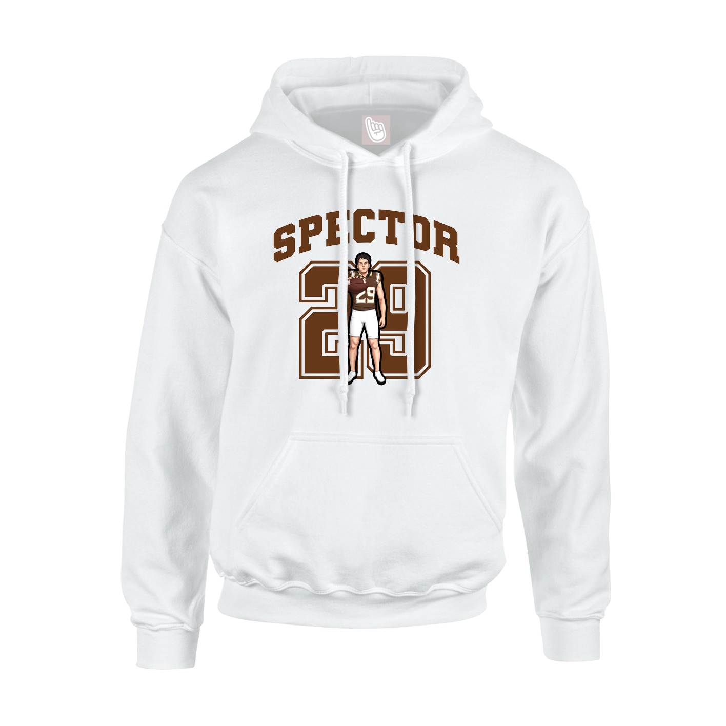 Youth Hoodie — Number in White