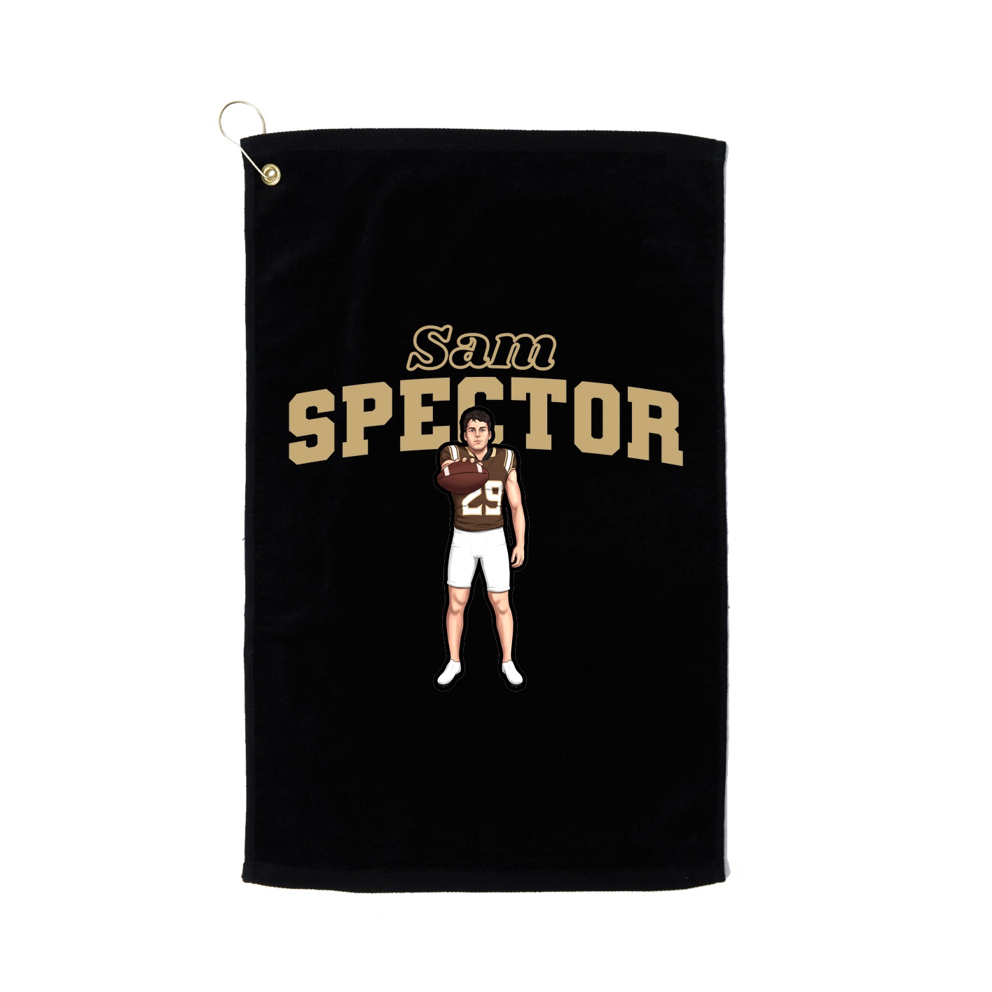 Golf Towel — Name Arch in Black