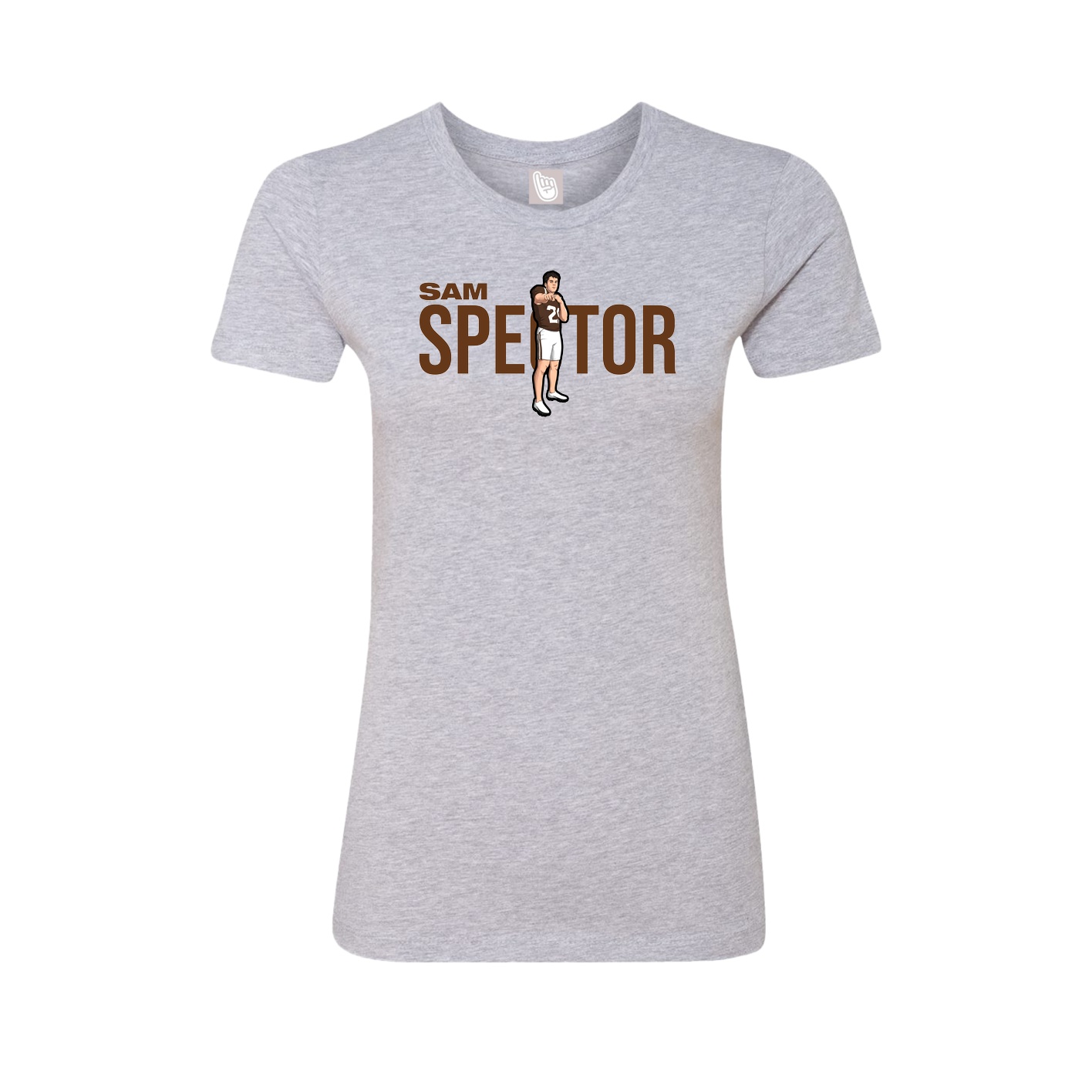 Fitted Women's Tee — Player Name in Grey