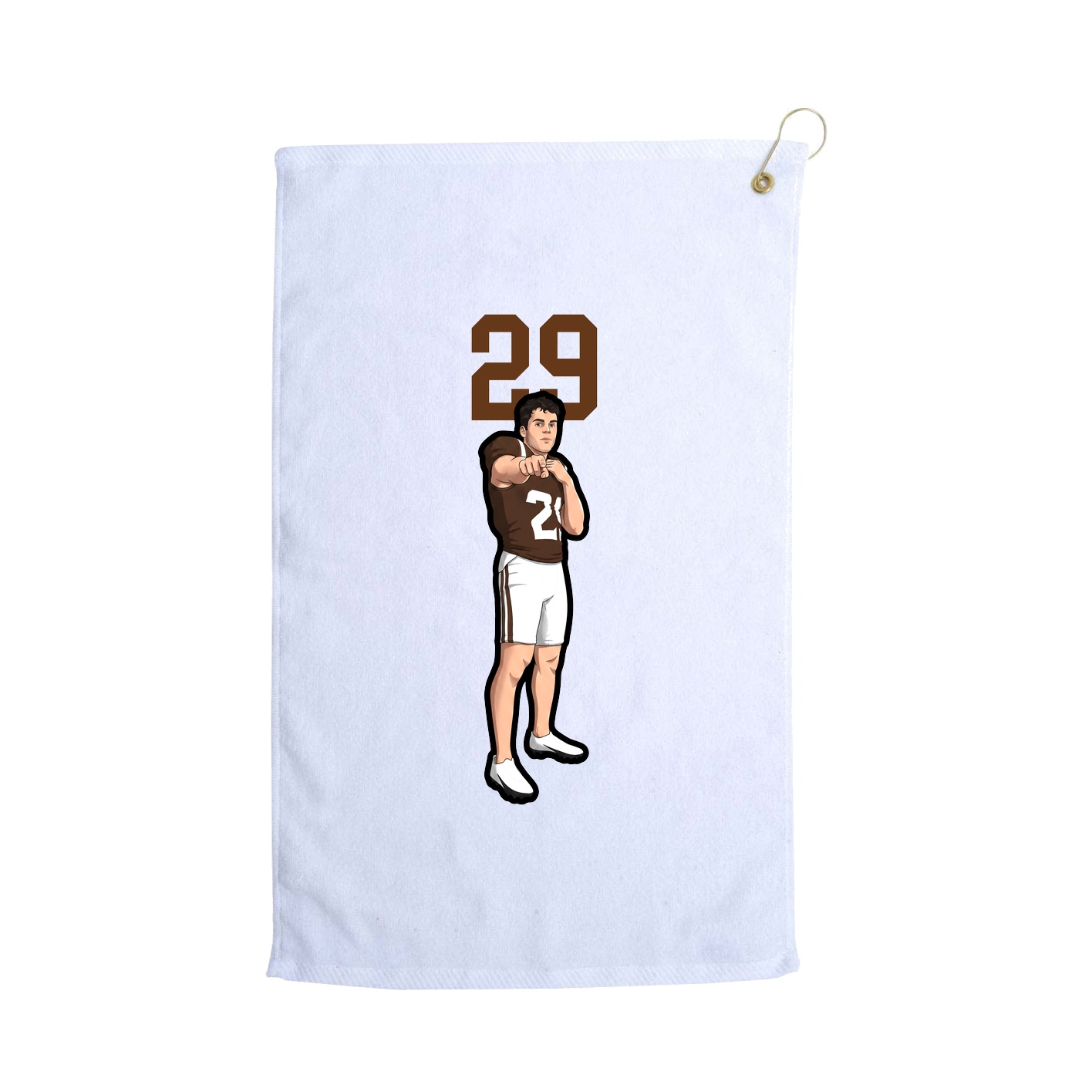 Golf Towel — Number Top in White