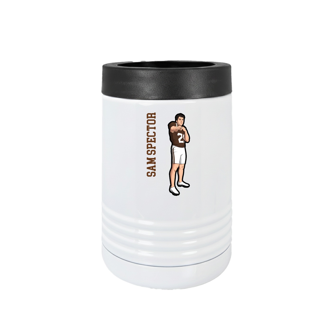 Beverage Holder — Name Vertical in White