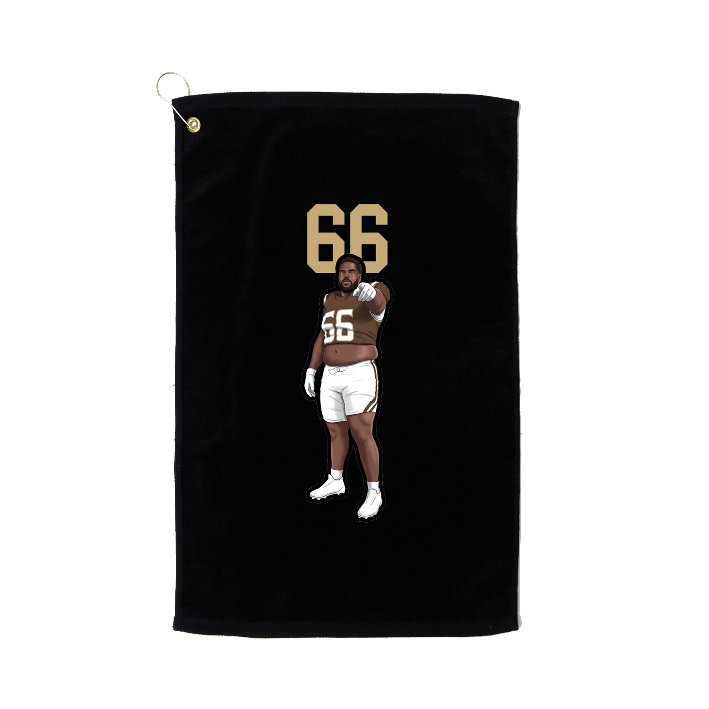 Golf Towel — Number Top in Black