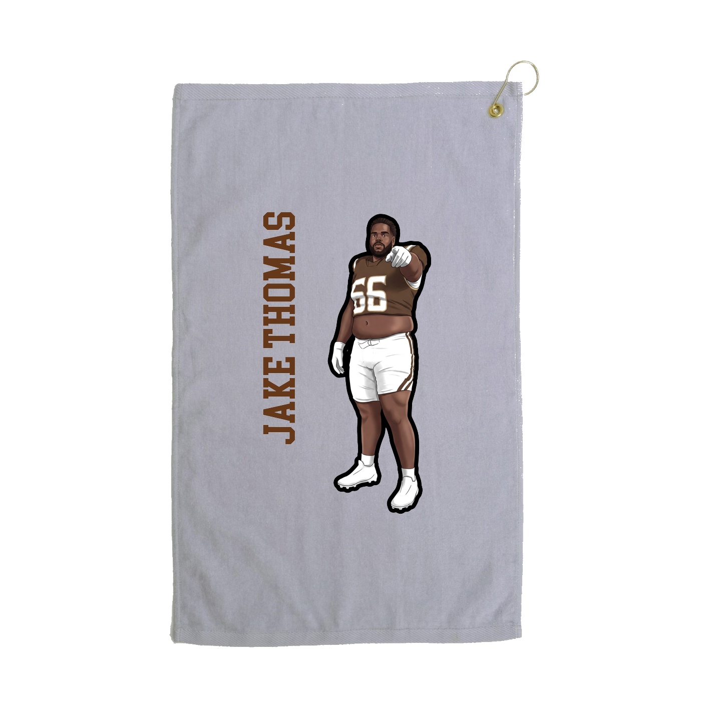 Golf Towel — Name Vertical in Grey