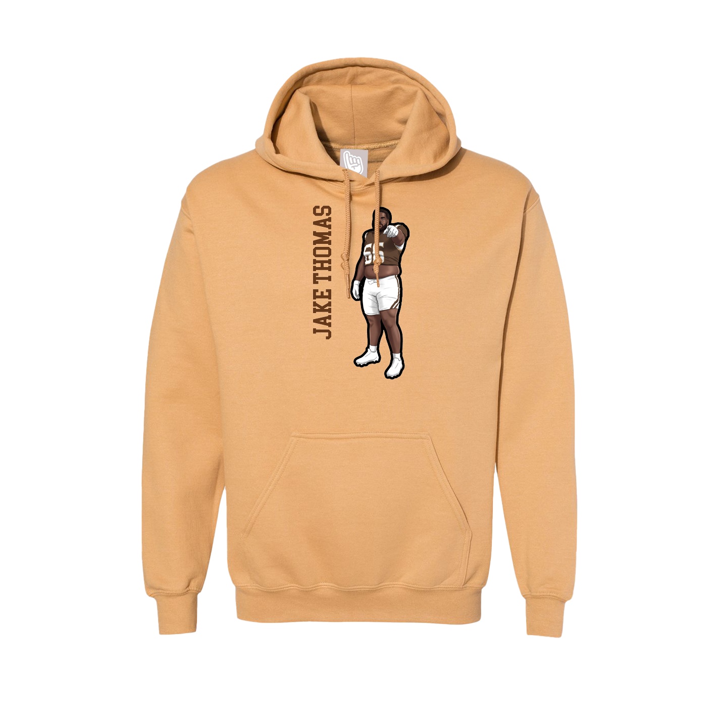 Hoodie — Name Vertical in Vegas Gold