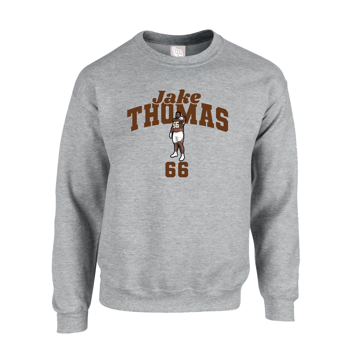 Fleece Crew — Signature Arch in Grey