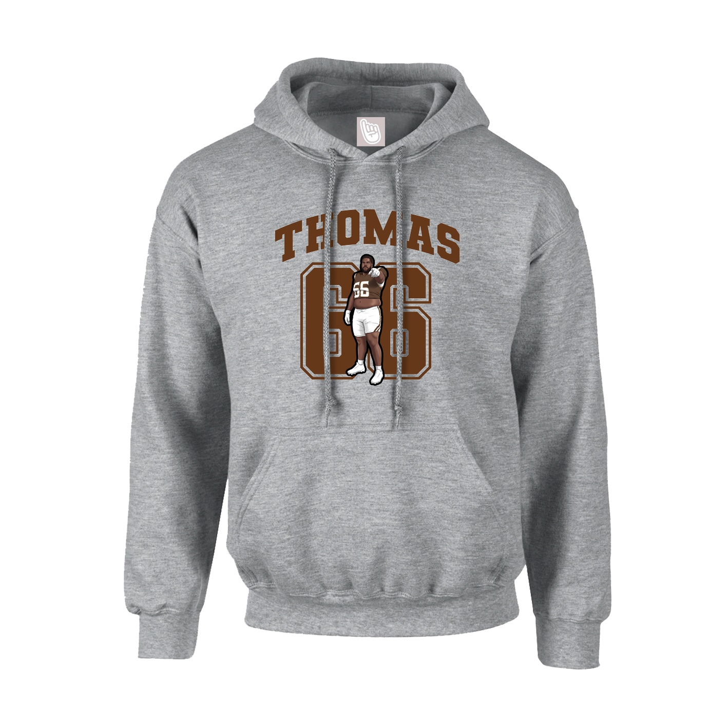 Hoodie — Number in Grey