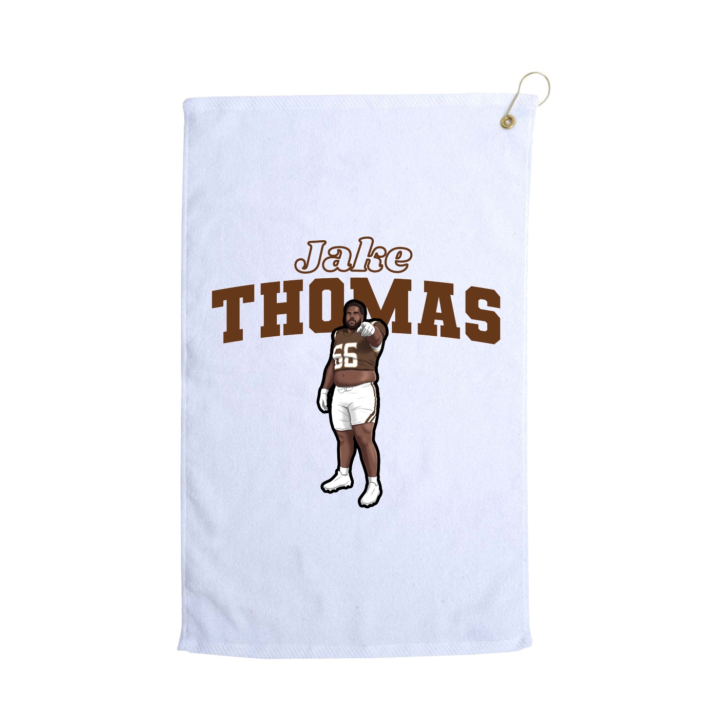 Golf Towel — Name Arch in White